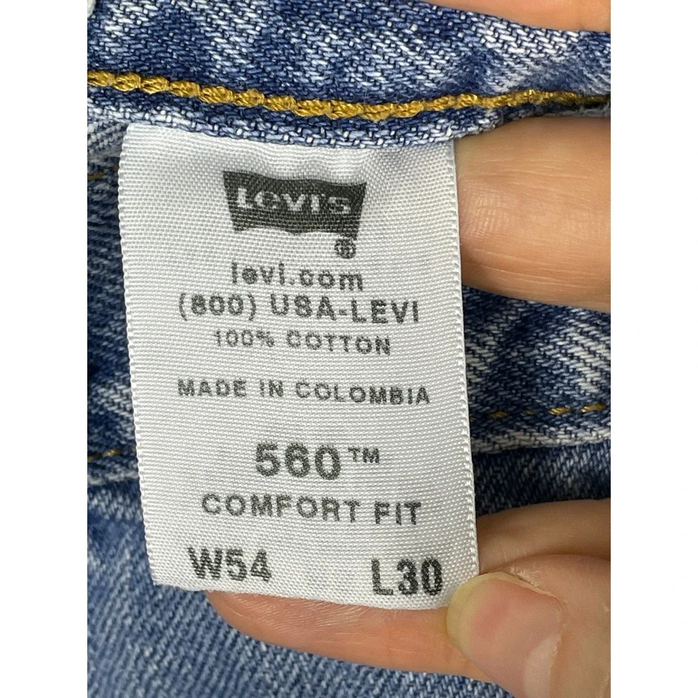 Levi's 560 Comfort Fit Jeans Mens 54x30 Blue Excellent Relaxed Tapered Denim